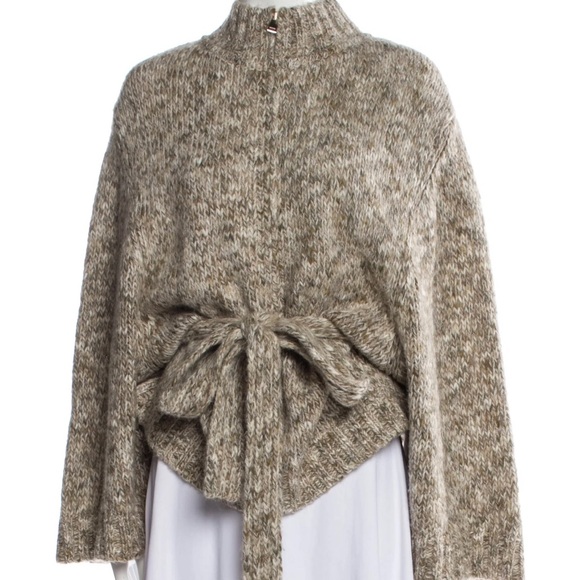 St. John Belted Zip Up Mock Neck Sleeved Cape/Poncho Cardigan XL - Picture 11 of 11